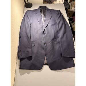 Loro Piana Fabric Men's Navy Pinstripe Blazer Sport Coat 40L Wool Cremieux